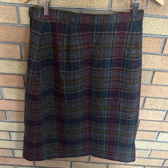 Vintage Jack Winter Plaid Midi Skirt Women’s 100% Wool Multicolor 28” Waist - Picture 2 of 7